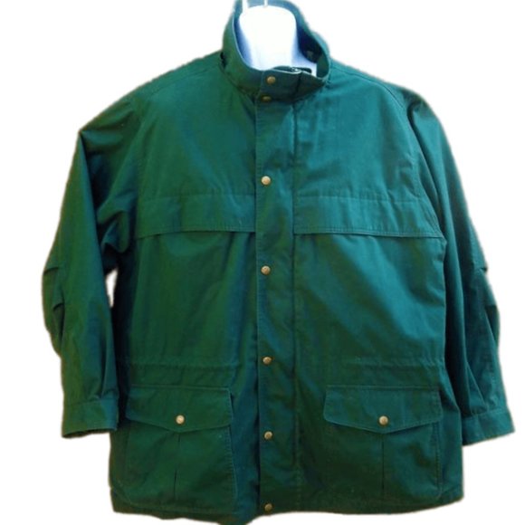 Wool Plaid Blanket Lined Eddie Bauer Green Cargo Jacket Mountain Parka XXL